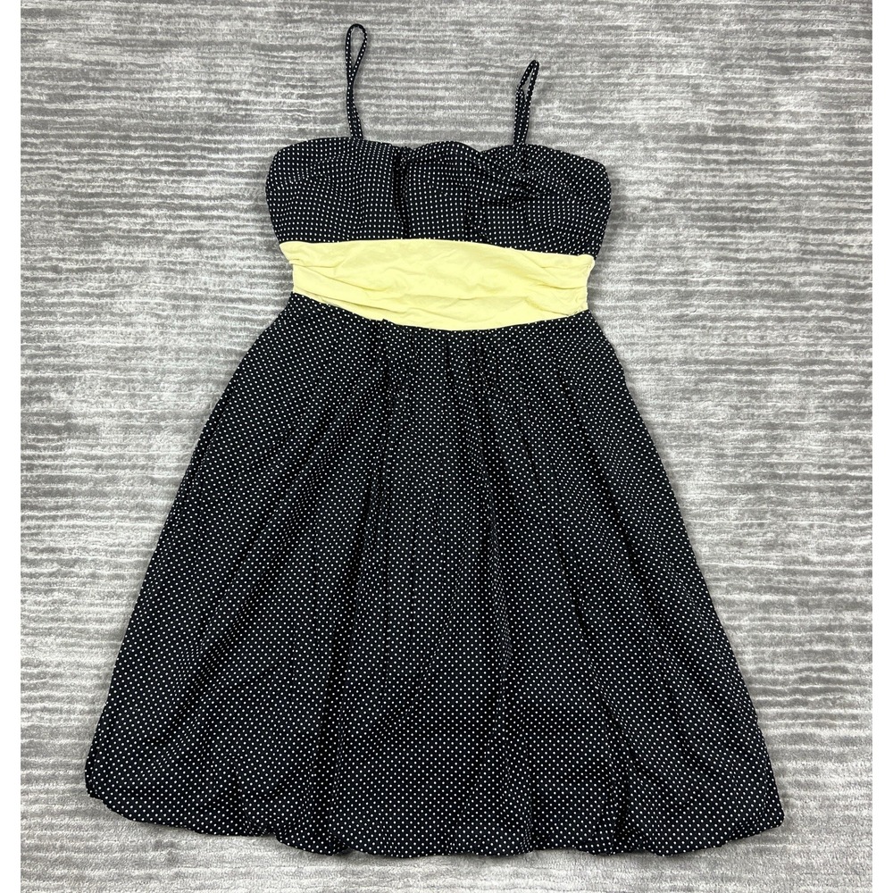 Maurices Dress Womens 7/8 Black Polka Dot Sleeveless Knee Length‎ Prom